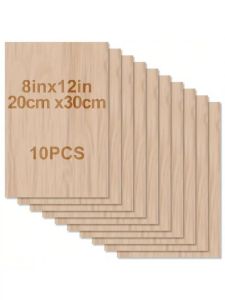 10/5 Gói Tấm Gỗ Plywood Trống 12x8 Inch Dày 1.5mm Dùng Làm Thủ Công - Bề Mặt Mịn Chưa Hoàn Thiện Hình Chữ Nhật Dùng Cho Cắt Laser
