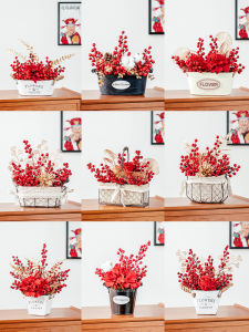 RoomTour Faux Flower Potted Plastic Flowers Decorative Ornaments Living Room Artistic Arrangements Fake Fruit Bouquet Indoor Decor