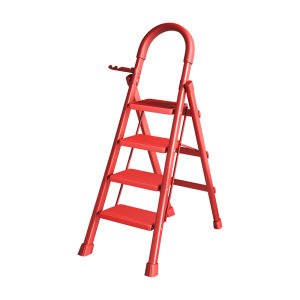 YIXUAN | Housewarming Red Carbon Steel Foldable Telescopic Ladder