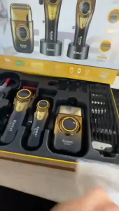 Kemei Hair Clipper Cordless Rechargeable Professional Barber Trimmer with Digital Display Kemei KM-8557 4500mAh Gold Gradient Design