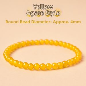 LINGFEI | Natural Yellow Agate Hand Bracelet 4-16mm