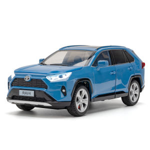 1:24 Scale Toyota RAV4 Alloy Car Model Diecast Car Sound Light Car Lovers Collection Kids Birthday Gift Metal Boys Toys
