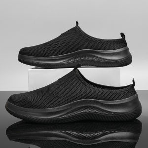 Mens Slip-On Sports Shoes Summer Breathable Lightweight Casual Fashionable Slipper Shoes Easy Wear Large Size 46 47