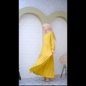 SENENG - GAMIS RAYON POLOS PUTIH KEKINIAN