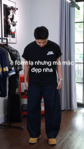 Quần Jean Ống Cong Form Rộng Nam Nữ Cao Cấp - DENIM BLUE - UX CLO - UXC12