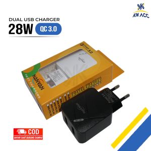 [KN ACC] BATOK CHARGER FAST CHARGING QC 3.0 LAMP DESIGN DUAL USB