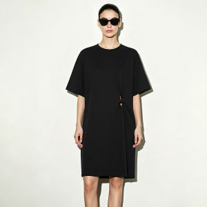AMII | Round Neck Drop Shoulder Detachable Cottony Air Layer Women Dress