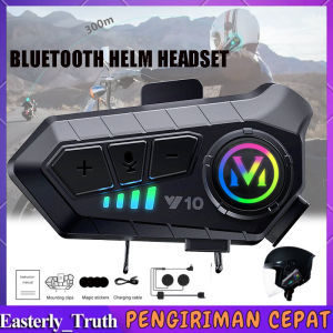 Y10 2X Intercom helm Bluetooth Chip Qualcomm 5.0 FM Radio intercom dua arah dan Peringkat tahan air IPX6
