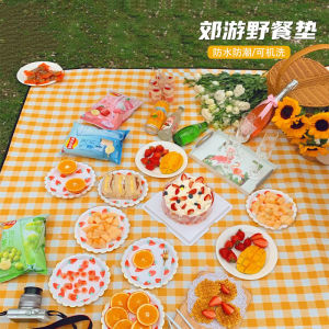 GOODPLAY เสื่อปิกนิกกลางแจ้ง เสื่อกันความชื้นหนา กันน้ํา กันฝน ผ้าปิกนิกแบบพกพา ผ้าแคมป์ ขนาด1.5mคูณ2m