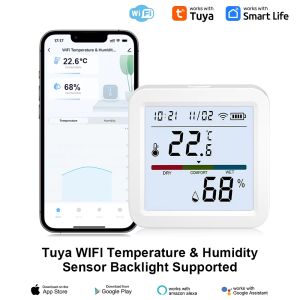 Tuya Zigbee 3.0 WiFi Cảm Biến Độ Ẩm Nhiệt Độ Thông Minh Nhiệt Kế Máy Đo Độ Ẩm Với Điều Khiển Từ Xa APP Hoạt Động Với Yandex Alexa