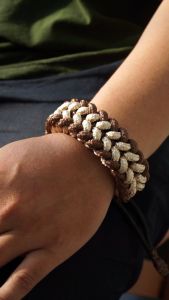 agifa - Gelang Paracord - Survival Bracelet | Mad Max Style | Premium Bracelet | King Cobra Knot | Gelang Survival | Brown Cream Line