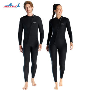 DIVE&SAIL Wetsuit Warm 1.5MM Front Zippered One-piece Wetsuit Swim Snorkeling Surf Diving Suit