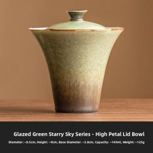 JISU | Handmade Retro Chinese Style High Petal Covered Teacup Anti-Scald