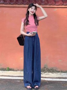 HUOLISI | Pink Shoulder Short Sleeve T-Shirt