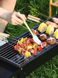 Barbecue grill household barbecue rack portable outdoor folding barbecue grill barbecue carbon rack folding barbecue rack household barbecue store courtyard stainless steel barbecue rack thickened barbecue net barbecue grill