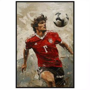 Tranh vẽ cầu thủ bóng đá. Tranh treo tường dán tường sơn dầu tranh trí canvas. CGI-1453