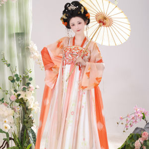 New Original Tang Dynasty Hanfu Womens Adult Ancient Costume Chest-Length Skirt Fairy-Like Daily Improved Friend Suit Spring