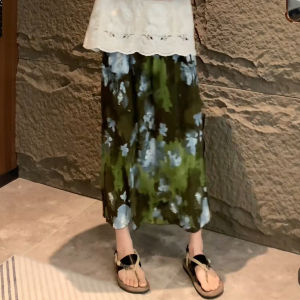 MEITESIJIAONU | Retro Tie-Dye Printed A-Line Skirt
