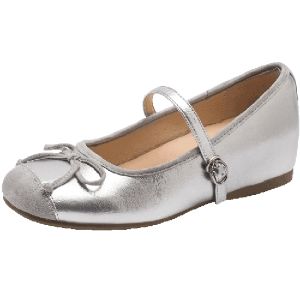 Agsdon | Silver Womens Ballet Flats Internal Elevation