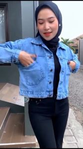 ILONA JAKET JEANS WANITA / JAKET RIPPED WANITA