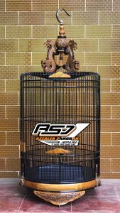 Sangkar murai no3 motif naga + pion ukiran naga