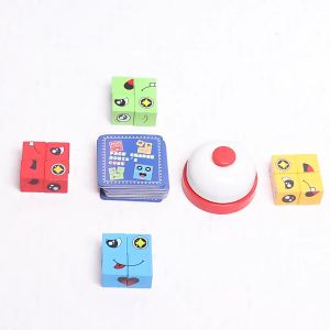 Face Changing Game Wooden Face Changing Game Expression Puzzle Children Match Puzzles Expression Toys Board Games for Kids