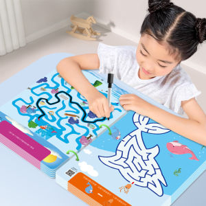 Maze Tracing Activities Reusable Focus Training Workbook for Kid Pen Control Exercises Sensory Learning Tool for Early Education
