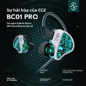 Tai Nghe Giám Sát Trong Tai Có Dây CCZ BC01 PRO HiFi IEM Với Cáp OFC Có Thể Tháo Rời Dành Cho Nhạc Sĩ Chơi Game Audiophile