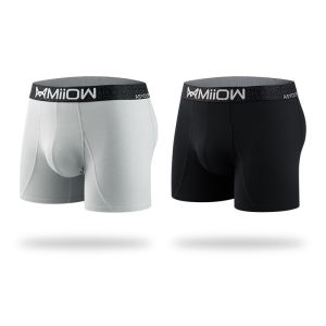 Miiow | Mens Sport Running Underwear Long Cut Breathable Flat Angle Briefs Anti-Wear Comfortable Moisture Wicking Polyester Fiber