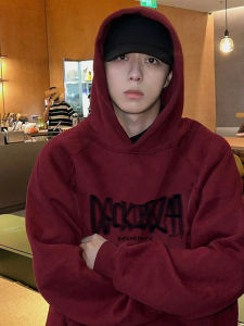 Heavyweight Cotton Hoodie Mens Casual Loose Fit Fleece Lined Trendy Streetwear for Couples Autumn Winter Fashionable