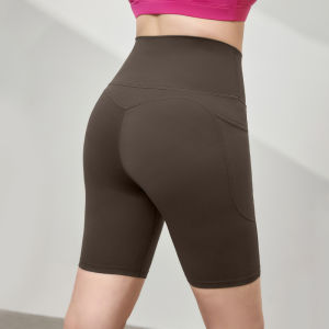 กางเกงขาสั้นโยคะเอวสูงสำหรับผู้หญิงไซส์ใหญ่ กางเกงขาสั้นออกกำลังกาย วิ่ง ฟิตเนส แห้งเร็ว กระชับสัดส่วน ดูดซับเหงื่อ ระบายอากาศได้ดี กางเกงขาสั้นผ้าไนลอน