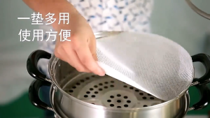 Food-Grade Silicone Steamer Non-Stick Pad Reusable Steaming Buns Cloth/High-Temperature Resistant/Round Liner Mat Kitche