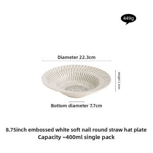 YOGEHOME | High-Quality Ceramic Round Platter for Home and Hotel Western Dining