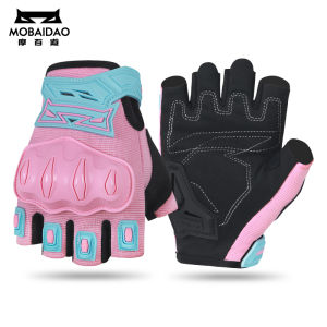 Summer Half Finger Motorcycle Gloves Breathable Drop-Resistant Outdoor Cycling Motorbike Anti-Slip Riding Gloves