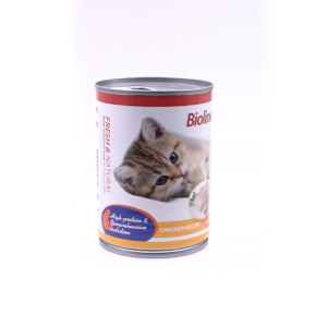 Bioline 24pcs Wet Cat Food 375g for Cats and Kittens High Protein Canned Cat Food for Healthy Growth