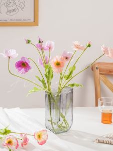 Iceland Poppy Artificial Flowers Elegant Simulation Carnation Bouquet Living Room Dining Table Decoration Fake Flower Ornament Photography Prop