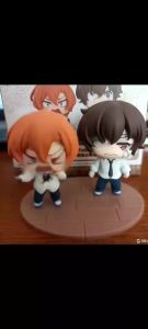 Bandai | 2026 Q version Bungo Stray Dogs Dazai Osamu Figurine Nakahara Chuuya Action kawaii Figures Collection Noodle Stopper Xmas Gift