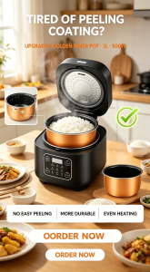 3L Home Electric Rice Cooker With Auto Keep Warm Non-Stick Pot Simple Operation Kitchen Cooking Device