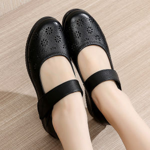 FEGO | Leather Breathable Comfort Shoes for Seniors Flat Anti-slip