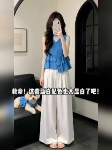 SENWA | Bộ Đồ Hai Mảnh Màu Xanh Cho Mùa Hè