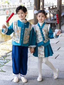 Traditional Chinese New Year Outfit for Kids Winter Performance Clothes Kindergarten Uniform Hanfu Ethnic Style Tang Suit