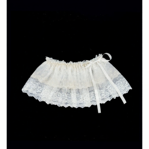 White Lace Trimmed Tiered Skirt