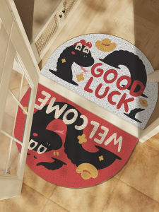 พื้นรองเท้าปีใหม่สีแดง พื้นรองเท้าตกแต่งบรรยากาศปีใหม่ พื้นรองเท้าปี 2024 พื้นรองเท้าประตูบ้าน พื้นรองเท้าในร่ม พื้นรองเท้า PVC