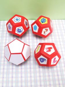 12-Sided Dice Teaching Aids Erasable English Classroom Game Kids Literacy Toys Large Dice Digital Cognition