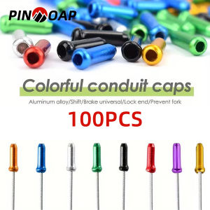 PINMOAP 100PCS Bicycle Cable Tail Cap Brake Variable Speed Cable End Cap Multi-Color Optional Universal Bicycle Accessories