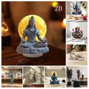 Hindu Religious Deity Shiva 2D Flat Acrylic Stand Table DecorationHomeOfficeCaferoomStudioDesktop Ornament Sign Gift