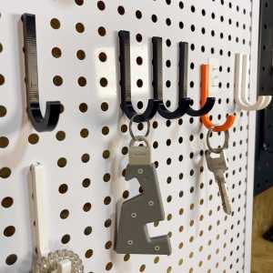 Light Load round Hole Plastic Hook Accessories for Hole Board Key Organizer 3D Printed DIY Storage Organizer Household Use