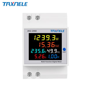 6IN1 din rail AC 100A Voltage Current Power Factor Frequency meter VOLT AMP Active KWH Electric energy monitor 110V 220V 380V