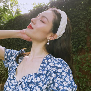 Princess Disaster Headband Female Summer Super Fairy Cable Stitch Face Wash Wide Edge Princess Style High Skull Top White Headband Headdress