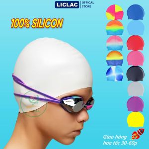 Nón bơi Cao Cấp chất liệu 100% silicon mềm mại thoải mái Mũ bơi dùng được cho người lớn và trẻ em Có Nhiều Màu Lựa Chọn